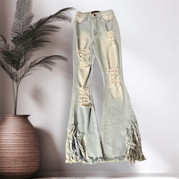 Akira Distressed Bellbottom Jeans Distressed Bootcut Jeans Akira Jeans 5(27) - Picture 1 of 9